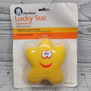 Gerber Lucky Star Squeeze Baby Tub Toy‎ Squeak Soft Vinyl Vtg